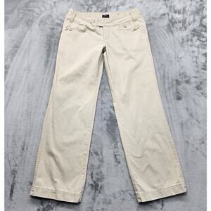 Vintage Y2K Bailey's Point Pants Womens 11 Juniors Beige Khaki Low Rise Wide Leg
